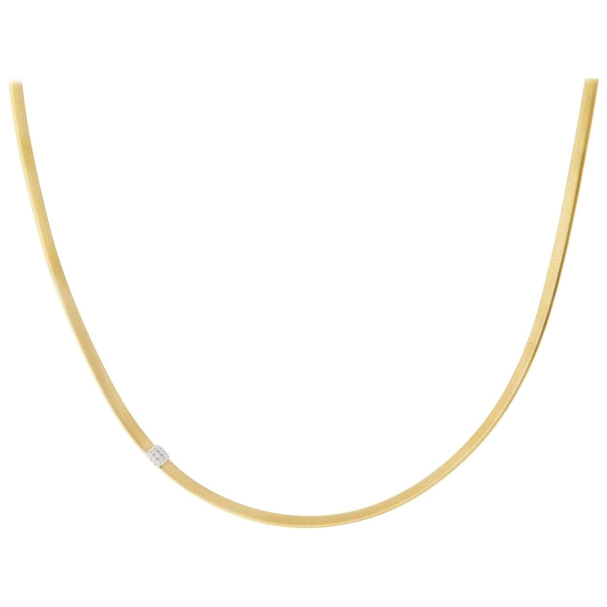 Marco Bicego Masai Single Station Diamond Necklace in Yellow Gold # CG731 B YW For Sale