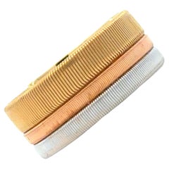 Marco Bicego Masai Tri-Color 18 Karat Gold 8mm breiter Bandring Größe 5,5
