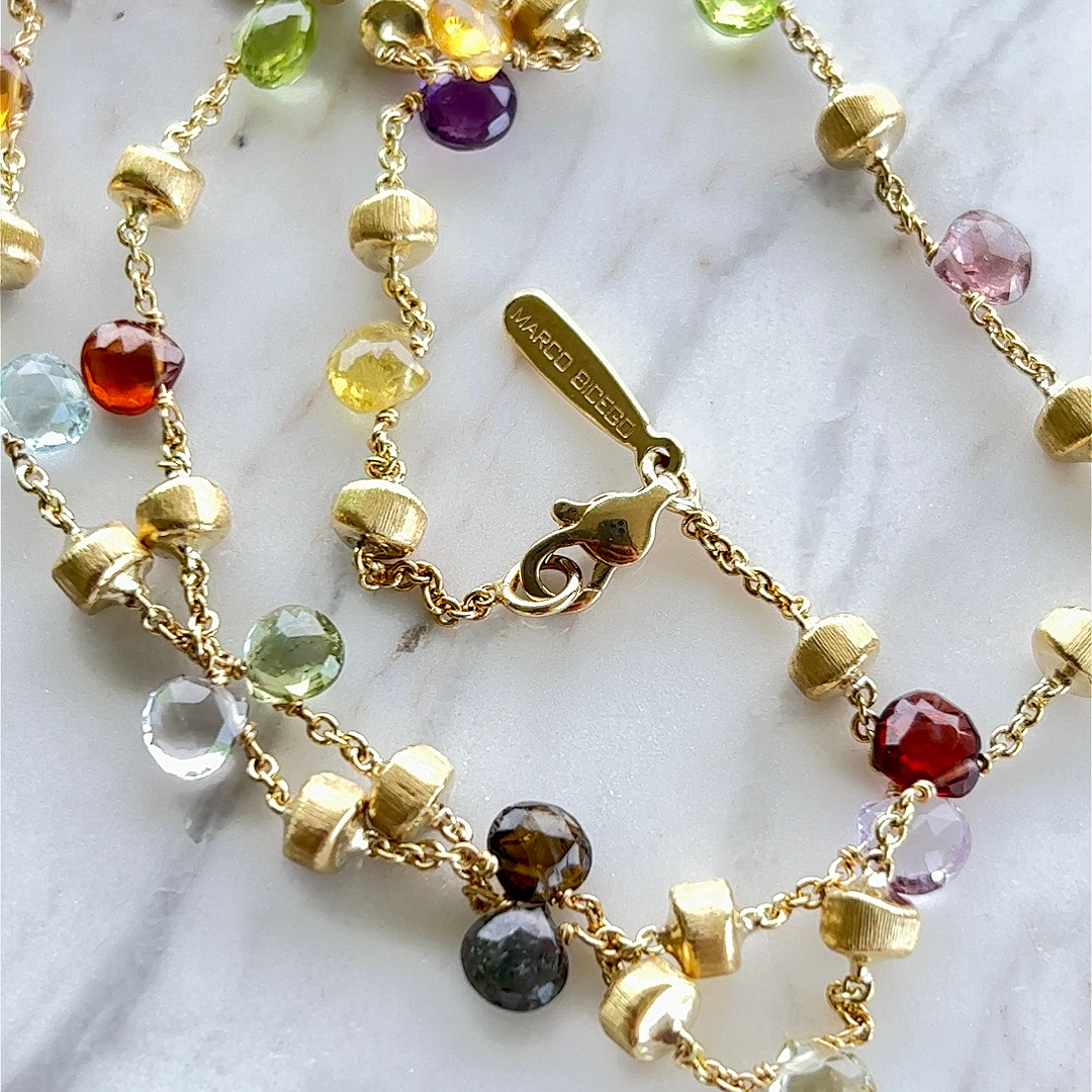 Marco Bicego Mixed Gemstone Paradise Necklace in 18 Karat Gold  1