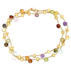 Marco Bicego Mixed Gemstone Paradise Necklace in 18 Karat Gold 