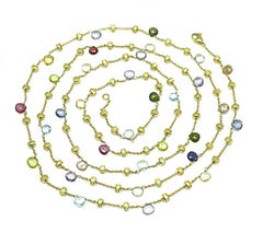 Marco Bicego Multi Color Gemstone 18k Yellow Gold Necklace