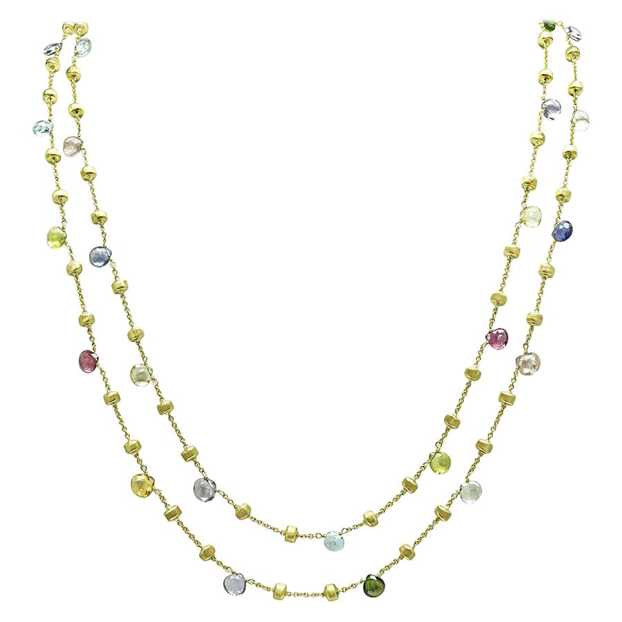 Marco Bicego Multi Color Gemstone 18k Yellow Gold Necklace