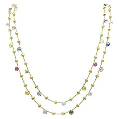 Marco Bicego Multi Color Gemstone 18k Yellow Gold Necklace