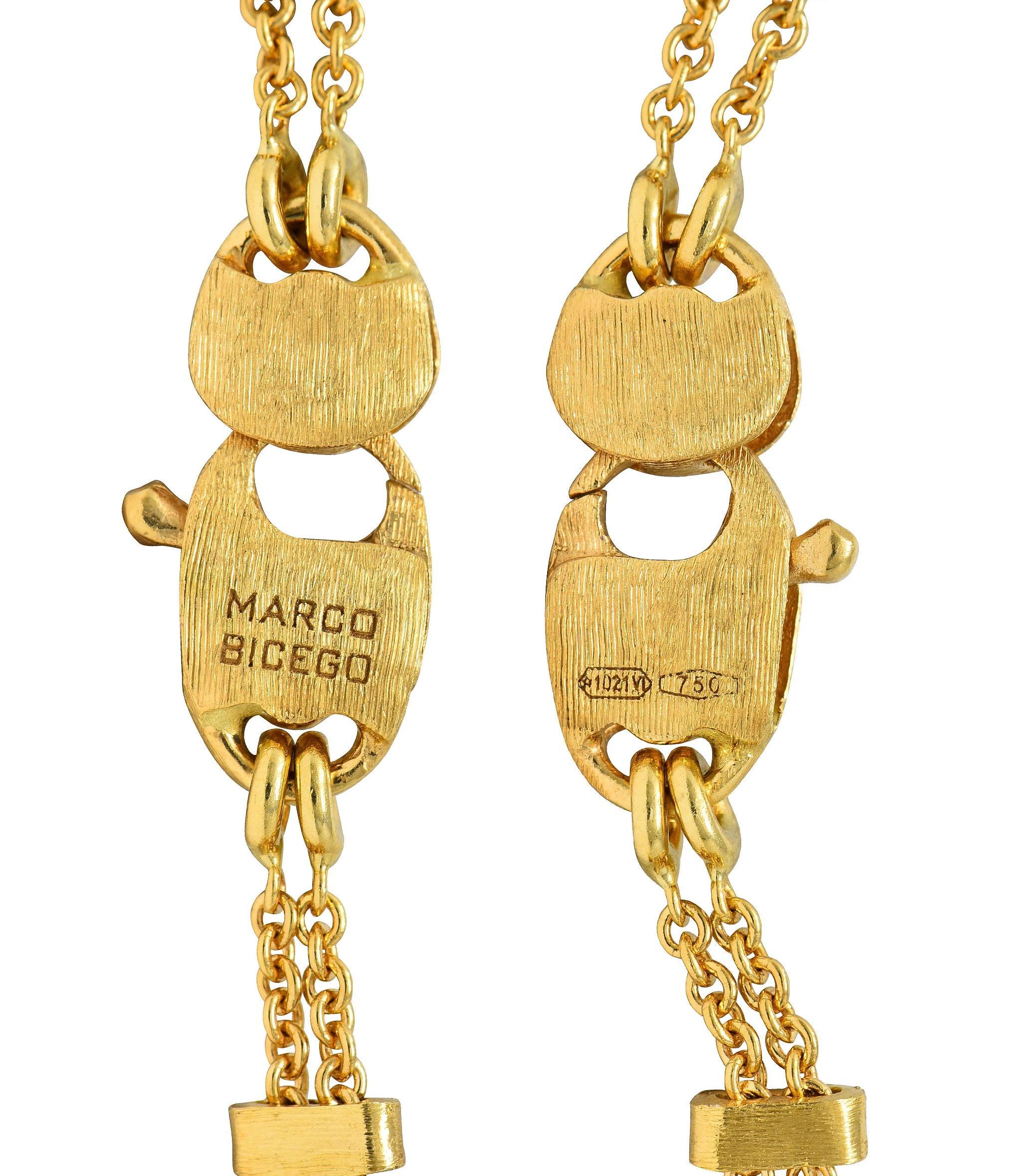 Marco Bicego Multi-Gem Diamond 18 Karat Two-Tone Gold Paradise Lariat Necklace 2