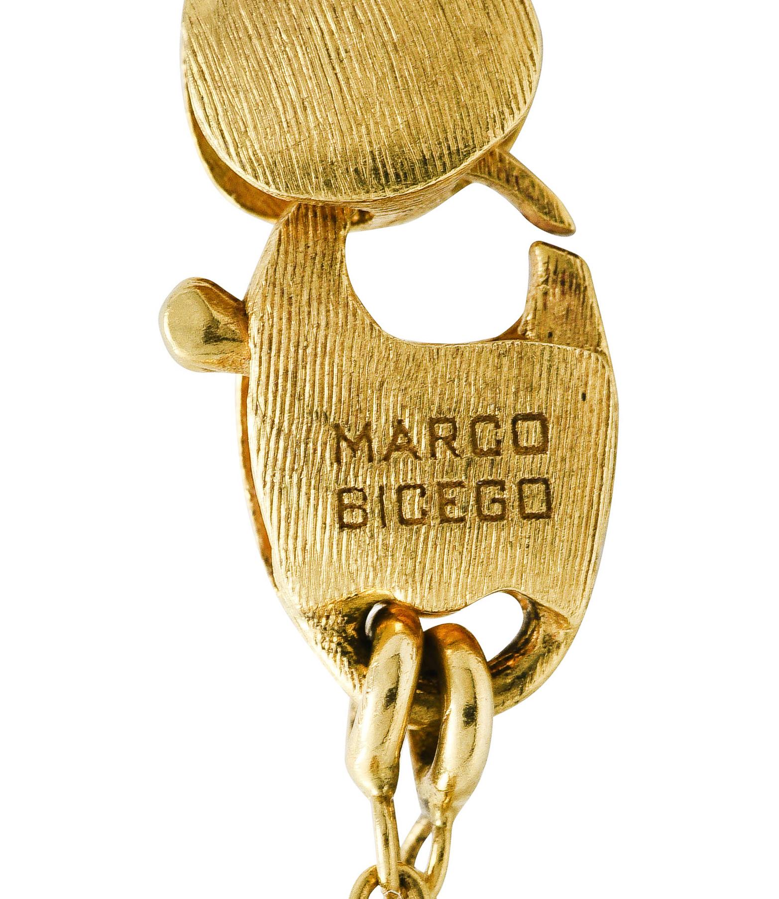 Contemporary Marco Bicego Multi-Gem Diamond 18 Karat Two-Tone Gold Paradise Lariate Necklace