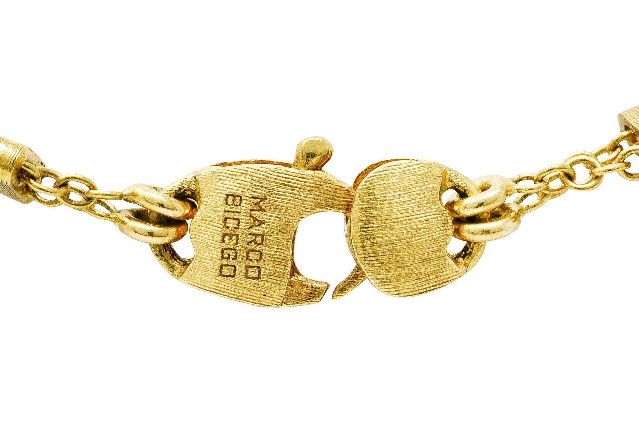 Women's or Men's Marco Bicego Multi-Gem Diamond 18 Karat Two-Tone Gold Paradise Lariate Necklace