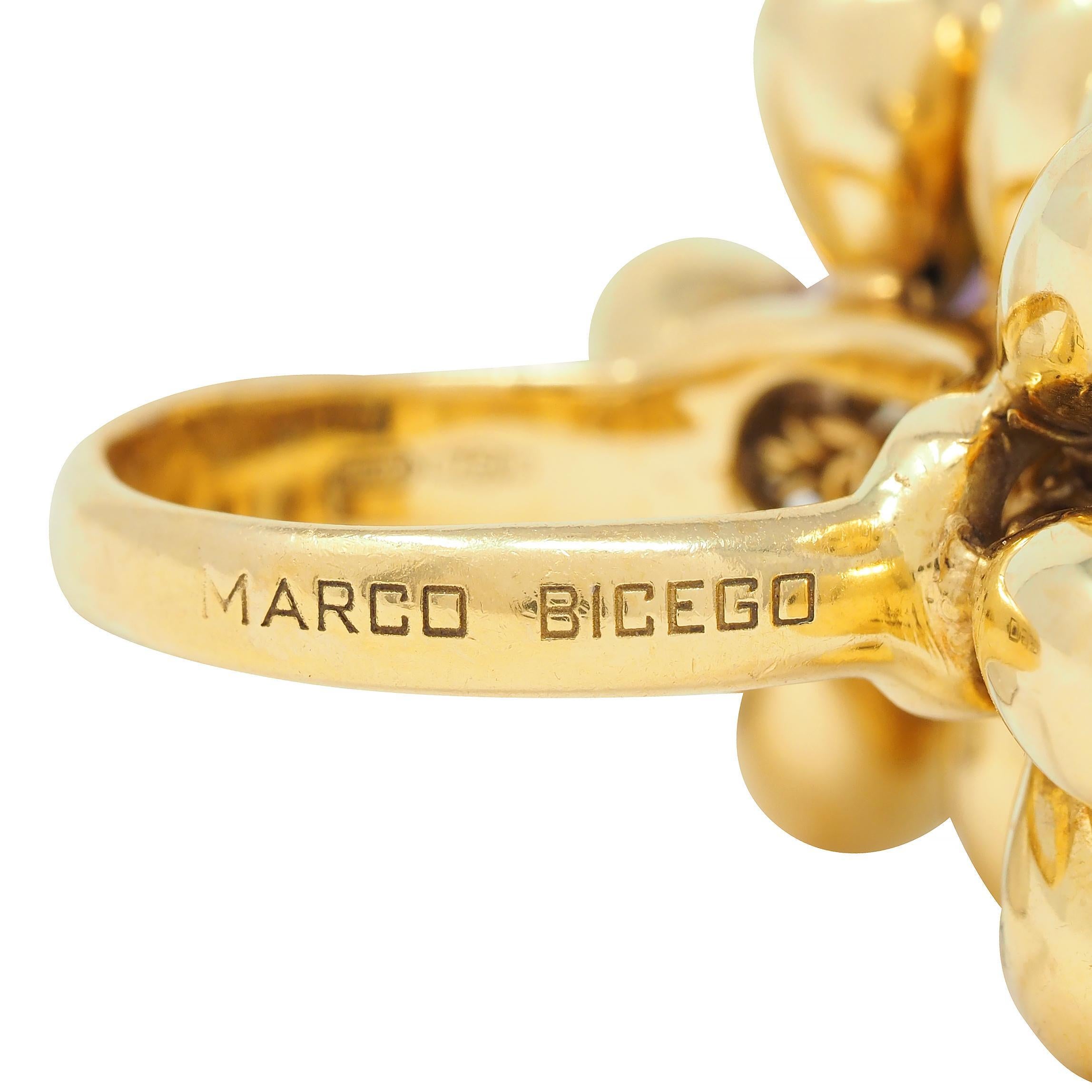Marco Bicego Multi-Gem Topaz 18 Karat Yellow Gold Paradise Briolette Burst Ring 6