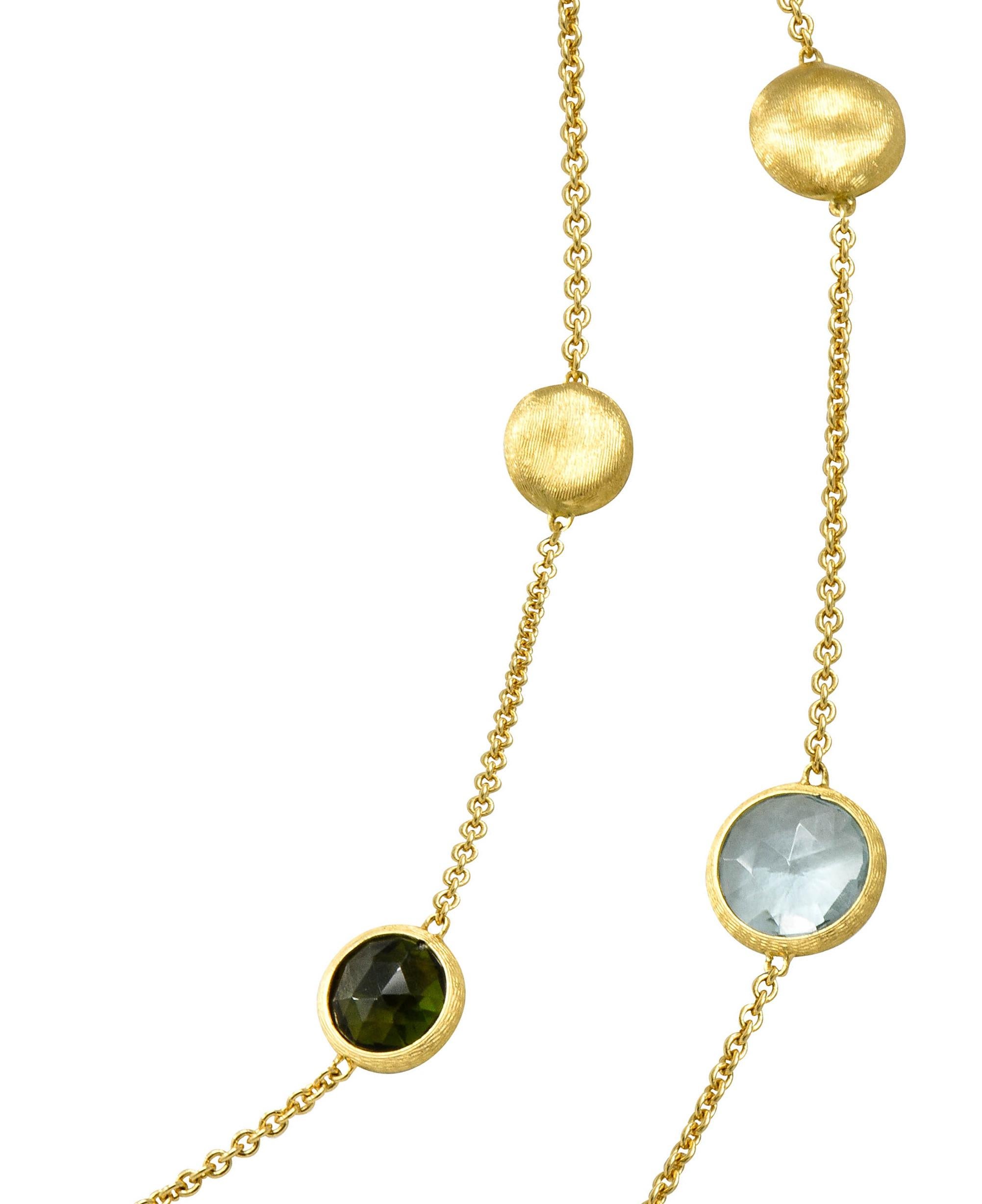 Marco Bicego Multi-Gem Topaz Beryl 18 Karat Gold Long Chain Confetti Necklace 2
