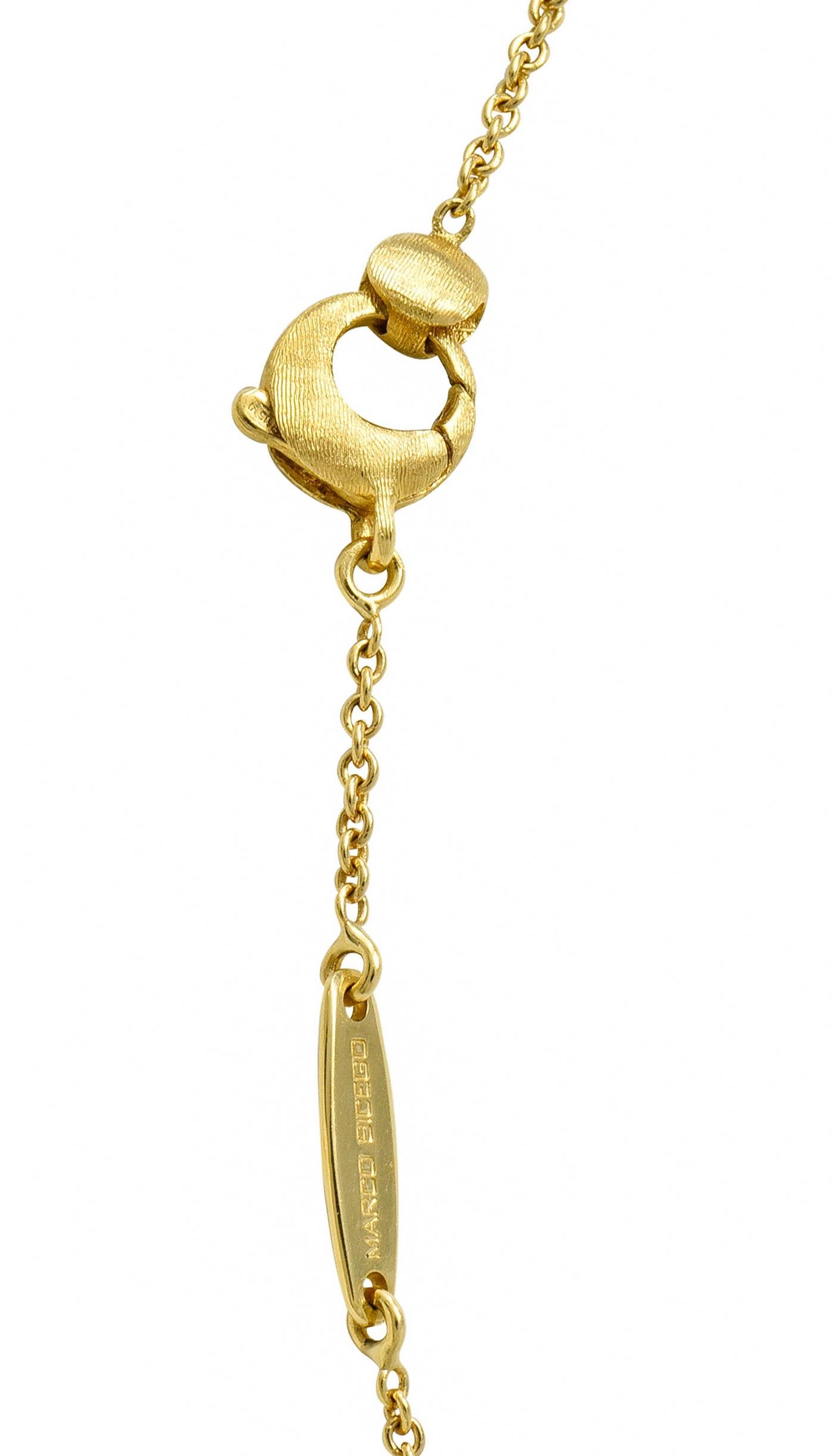 Round Cut Marco Bicego Multi-Gem Topaz Beryl 18 Karat Gold Long Chain Confetti Necklace