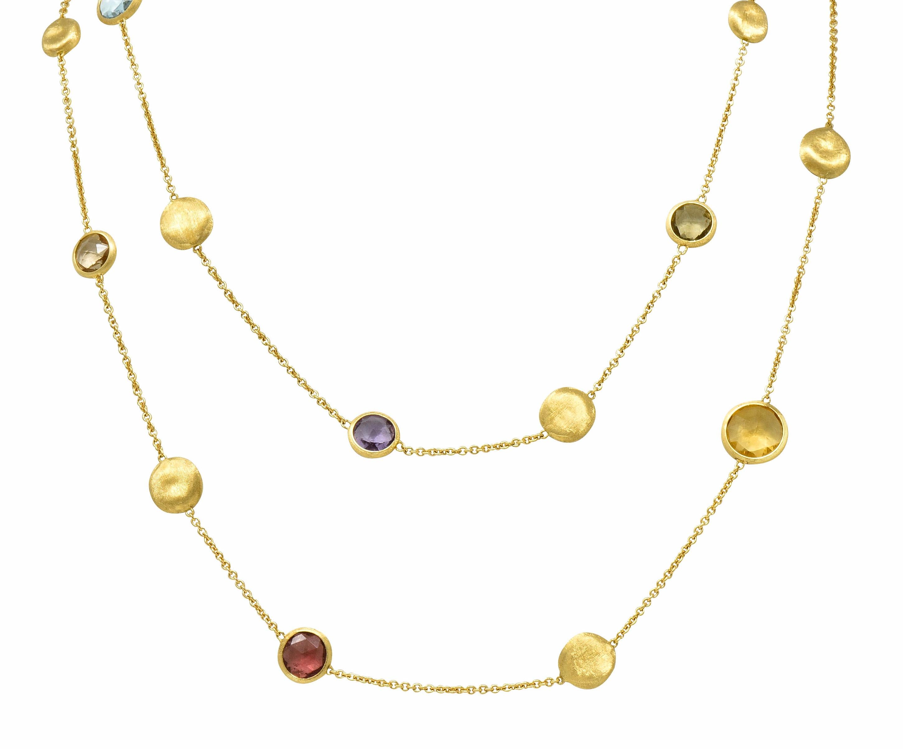 Marco Bicego Multi-Gem Topaz Beryl 18 Karat Gold Long Chain Confetti Necklace 1