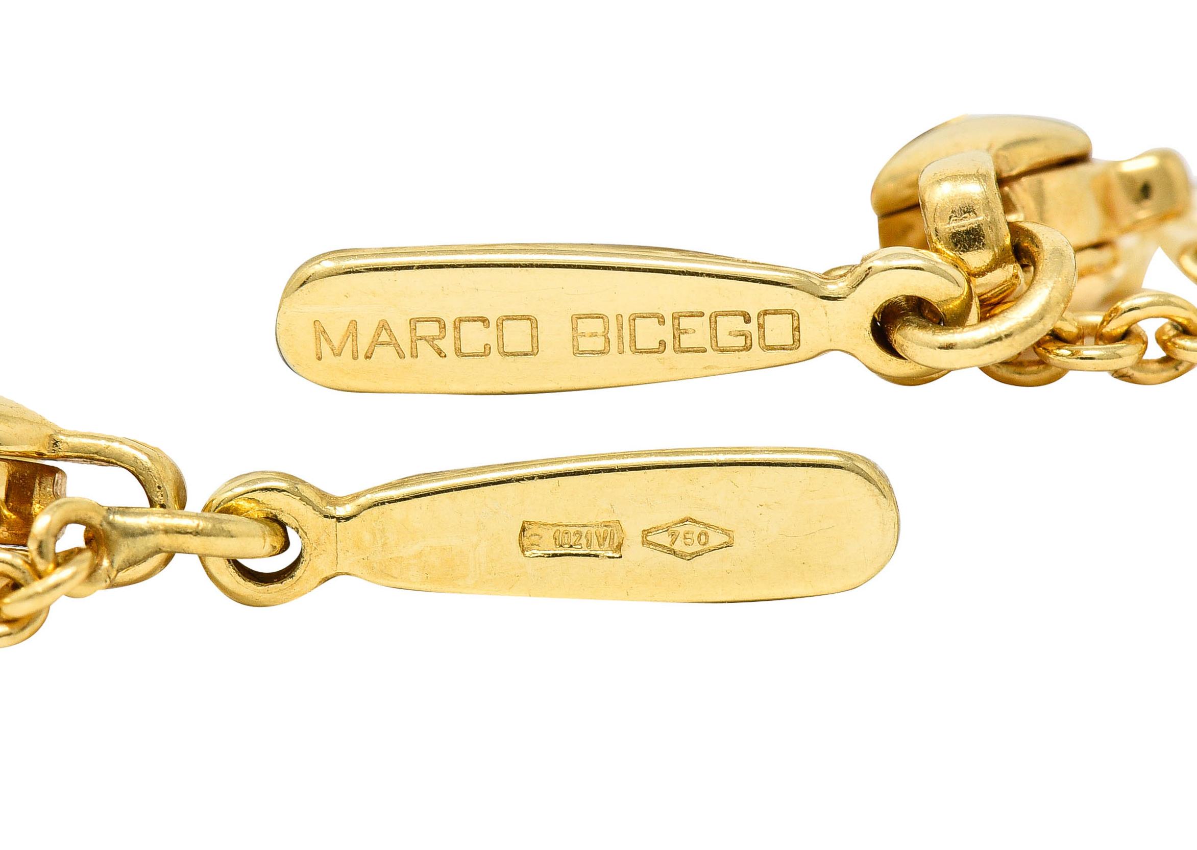 Women's or Men's Marco Bicego Multi-Gem Topaz Diamond 18 Karat Gold Paradise Droplet Necklace