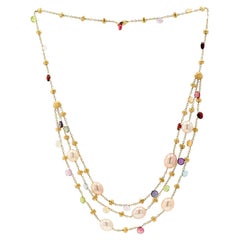 Marco Bicego Multi-Gemstone & Pearl 18k Gold Paradise Necklace