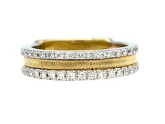 Marco Bicego Multi Row Diamond Coil Two-Tone Band Ring in 18 Karat Gold