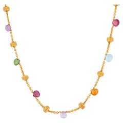 Marco Bicego multicolored gemstone 18k yellow gold paradise necklace Marco Bicego multicolored gemstone 18k yellow gold paradise necklace