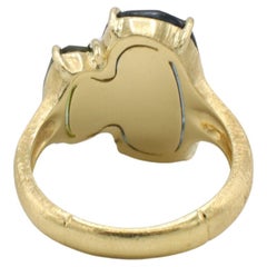 Anello con gemma di tormalina blu e verde di Marco Bicego Murano in oro giallo 18 carati
