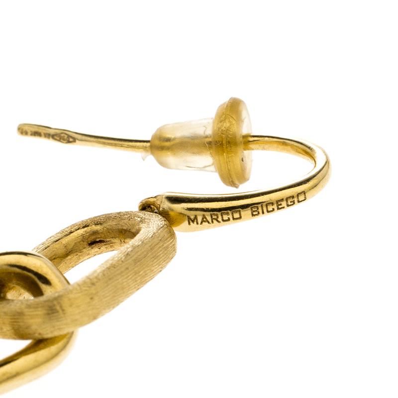 Marco Bicego Murano 18K Yellow Gold Graduating Link Drop Earrings In Good Condition In Dubai, Al Qouz 2
