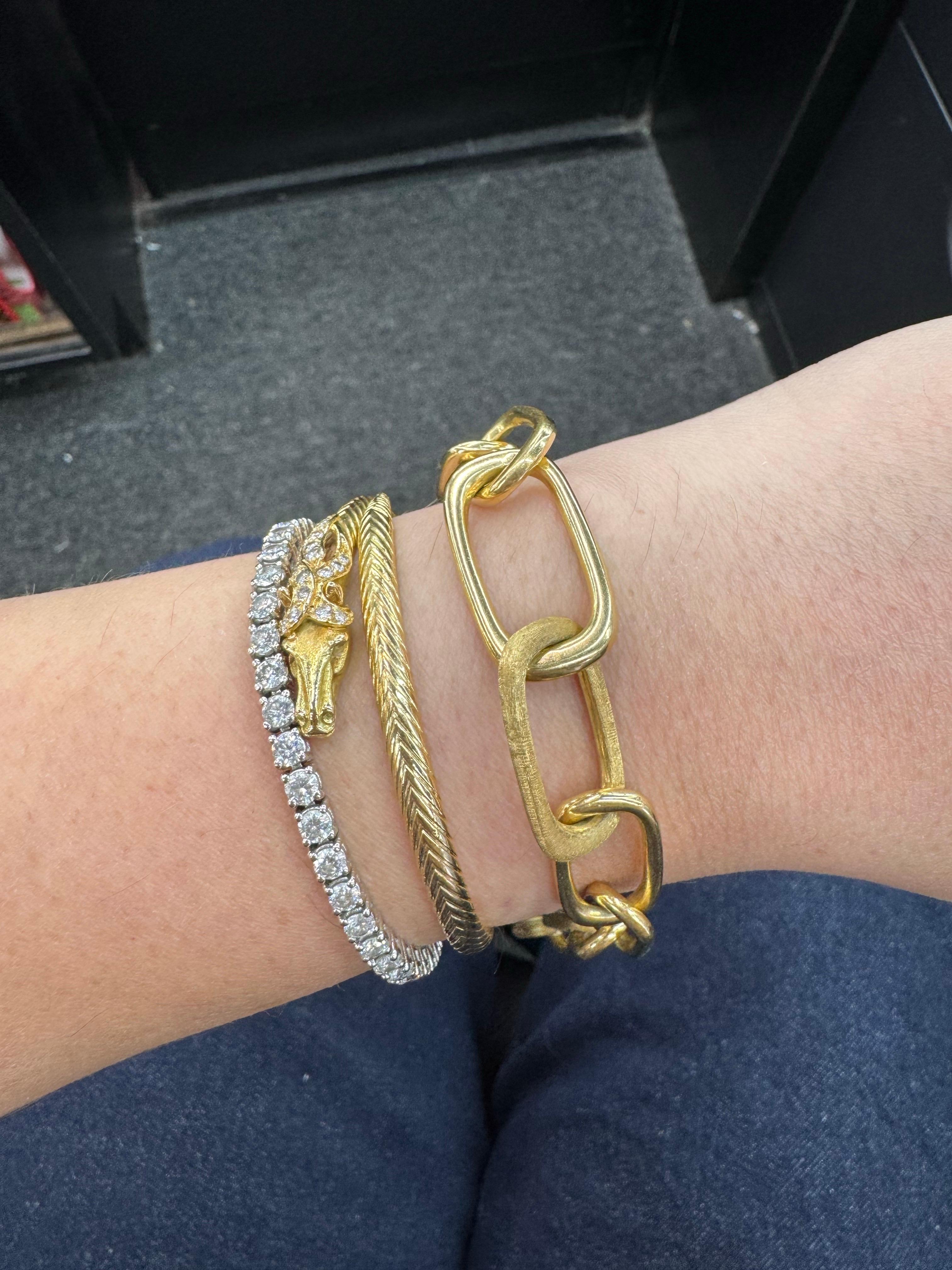 Marco Bicego Murano Brushed & Polished Link Necklace Bracelet 18K 67.8 Grams 36