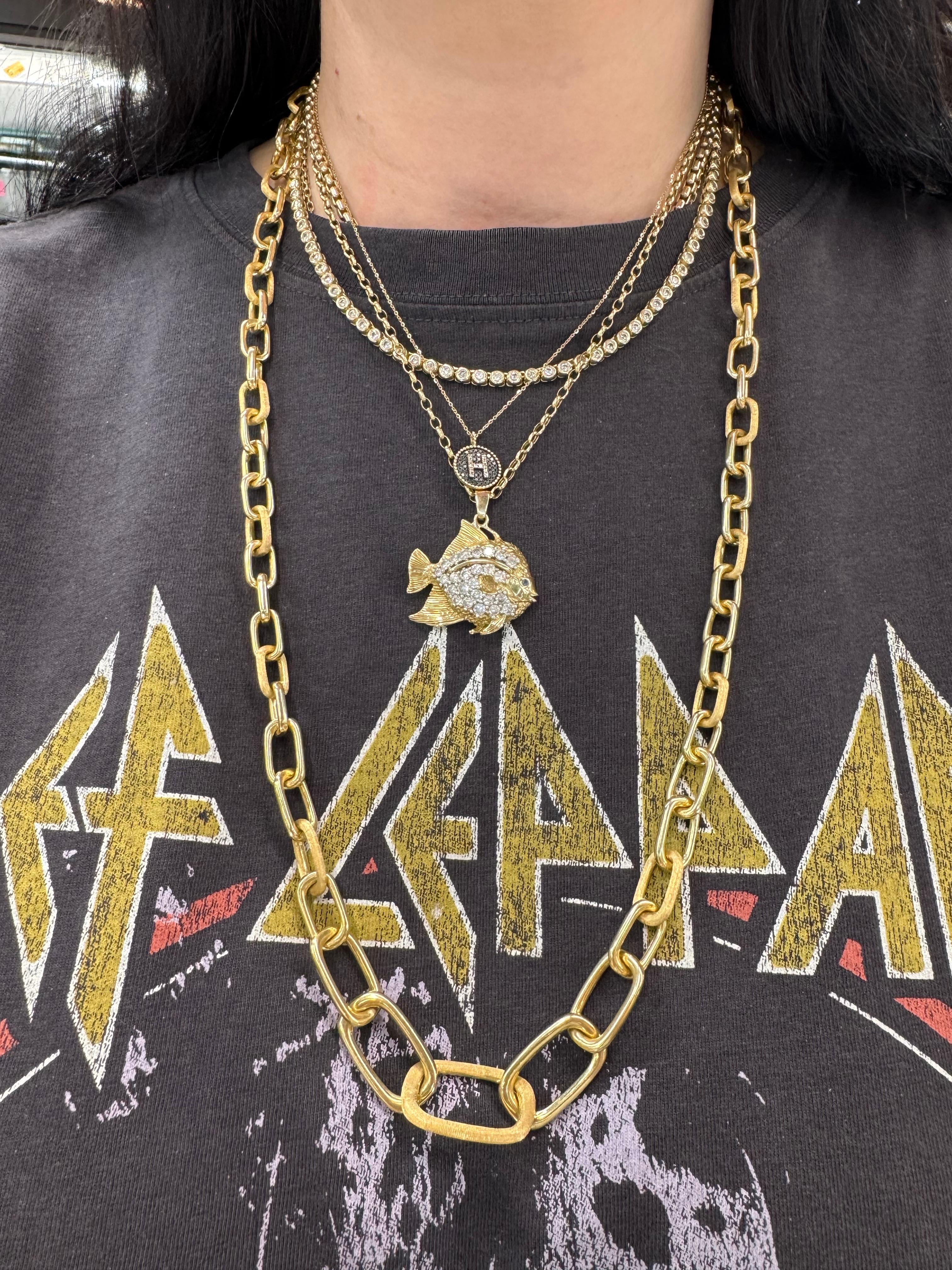 Marco Bicego Murano Brushed & Polished Link Necklace Bracelet 18K 67.8 Grams 36