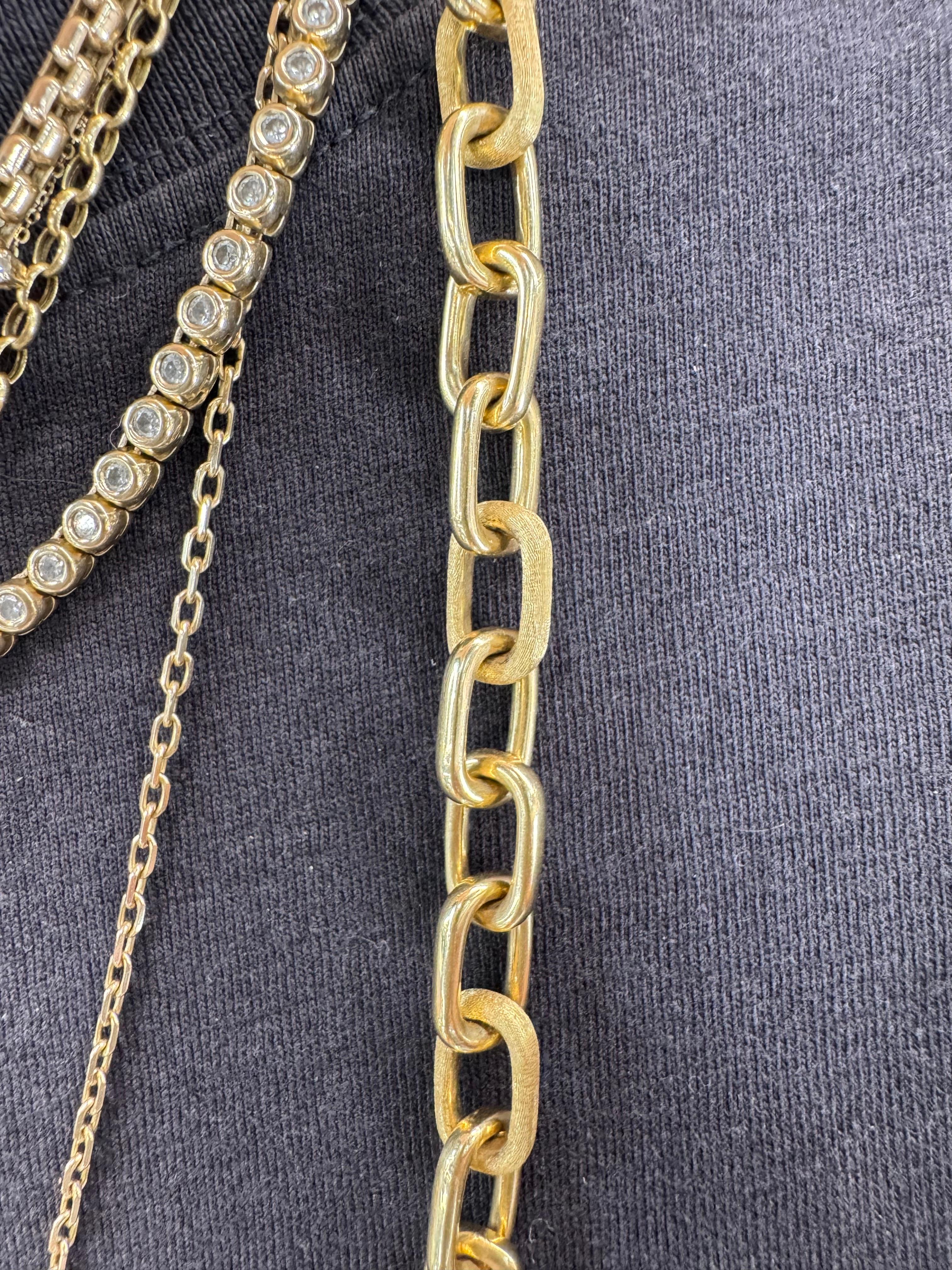 Marco Bicego Murano Brushed & Polished Link Necklace Bracelet 18K 67.8 Grams 36