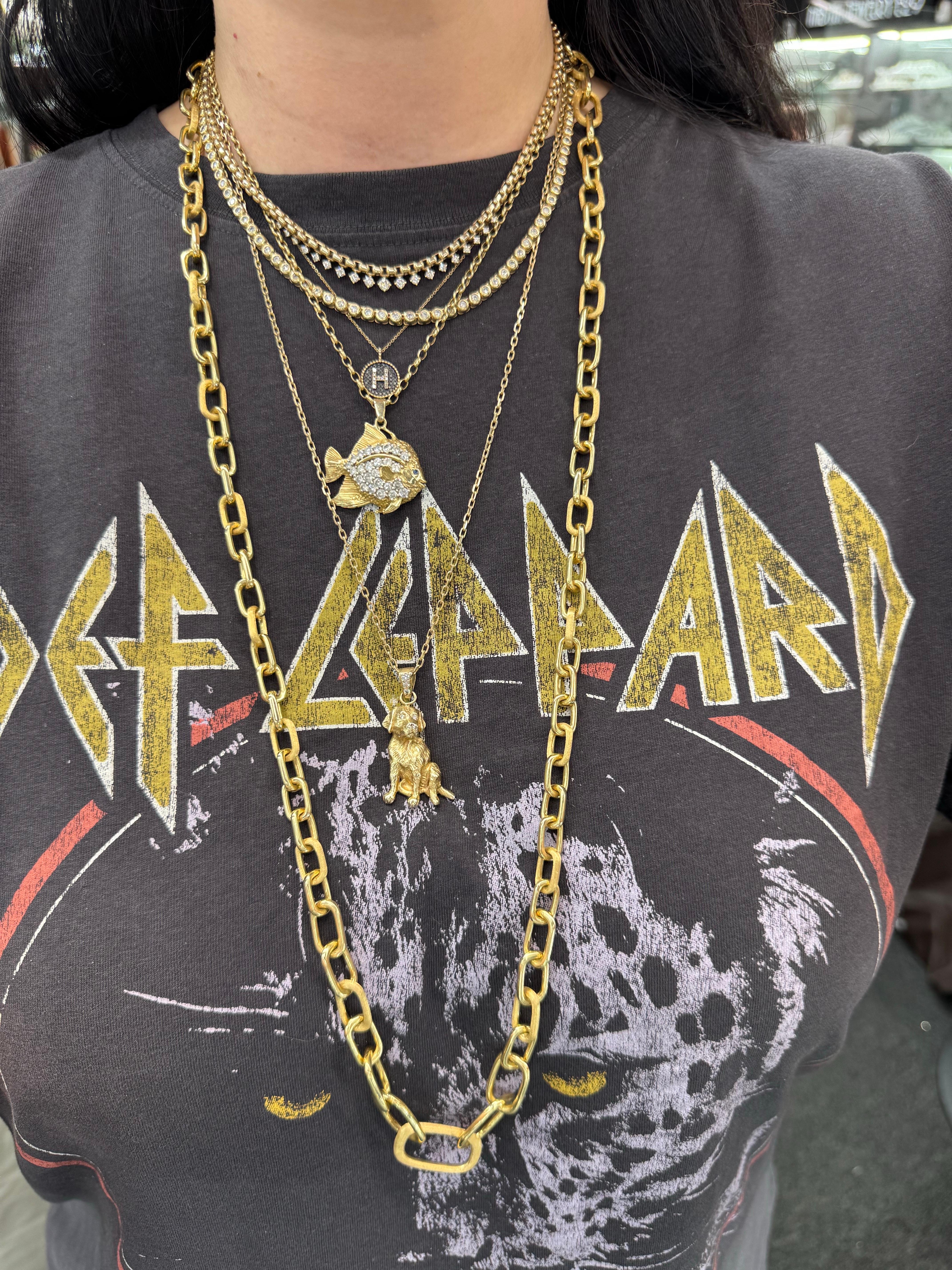 Marco Bicego Murano Brushed & Polished Link Necklace Bracelet 18K 67.8 Grams 36