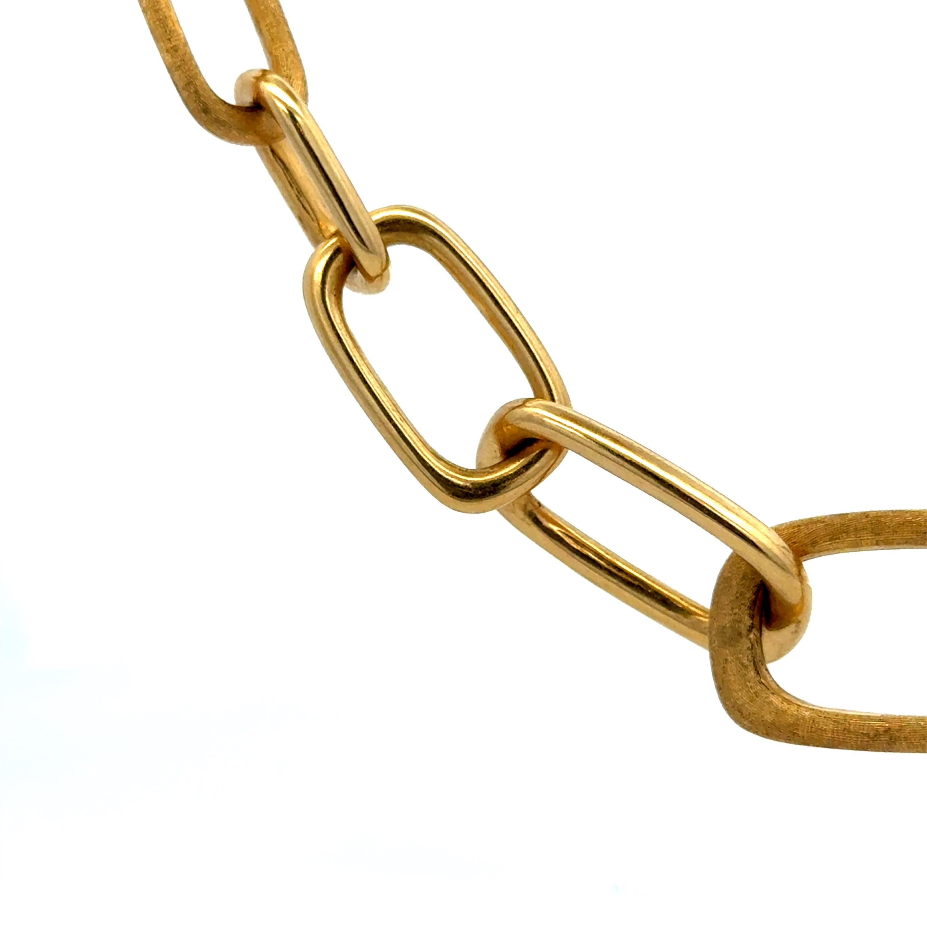 Marco Bicego Murano Brushed & Polished Link Necklace Bracelet 18K 67.8 Grams 36