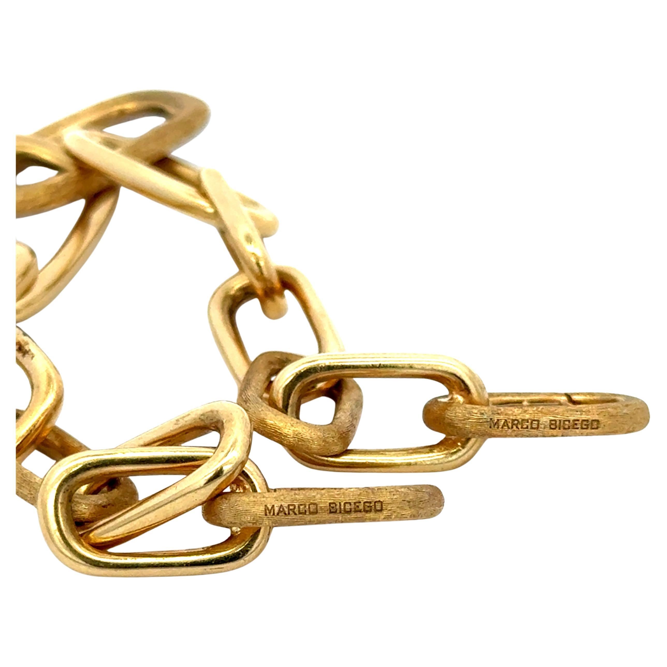 Marco Bicego Murano Brushed & Polished Link Necklace Bracelet 18K 67.8 Grams 36