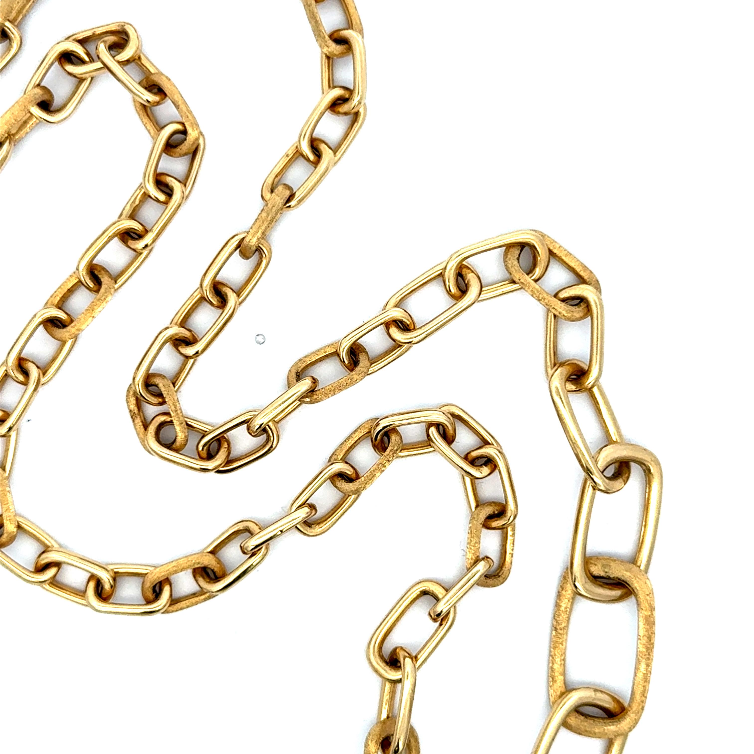 Marco Bicego Murano Brushed & Polished Link Necklace Bracelet 18K 67.8 Grams 36