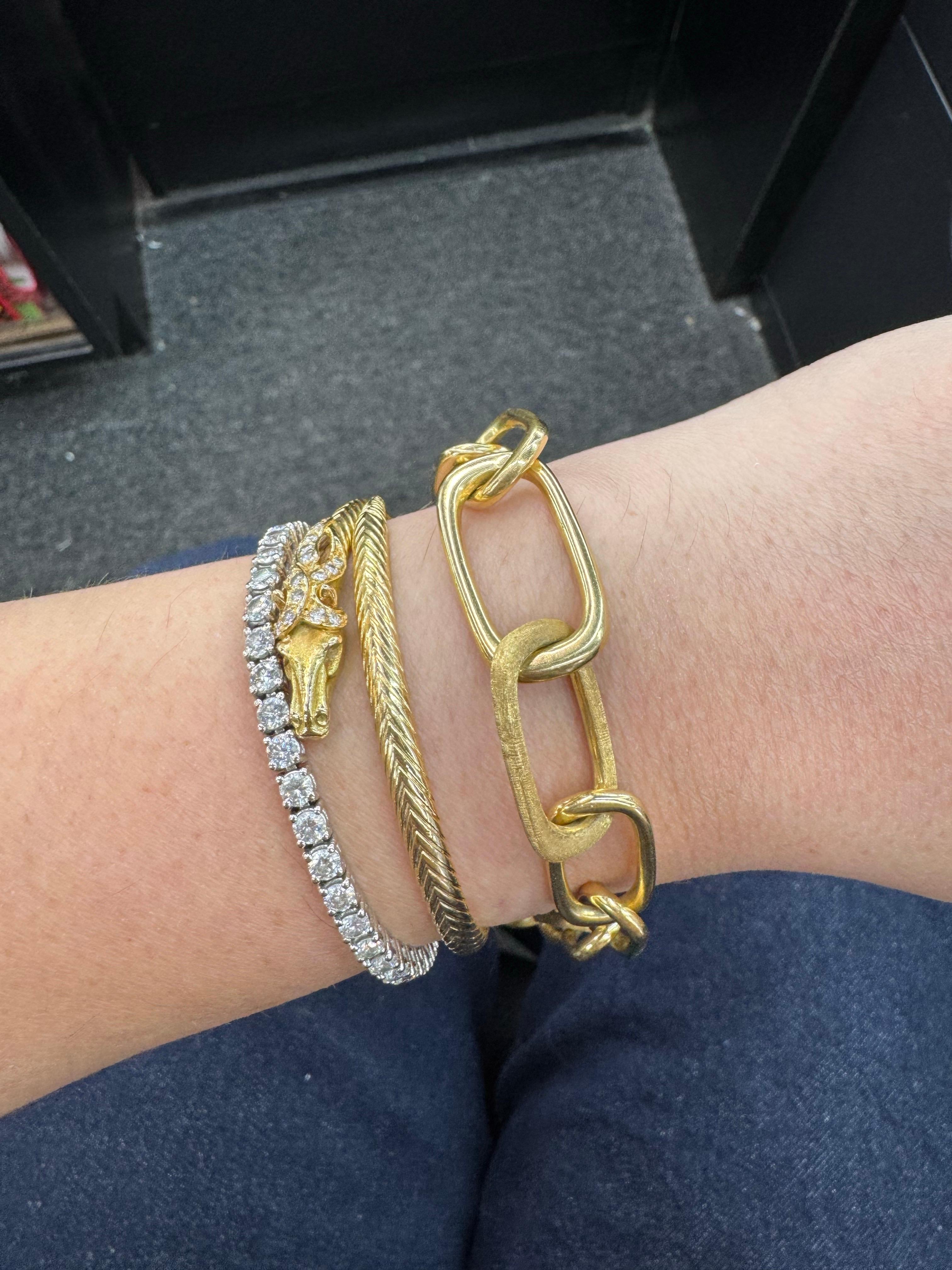 Marco Bicego Murano Brushed & Polished Link Necklace Bracelet 18K 67.8 Grams 36