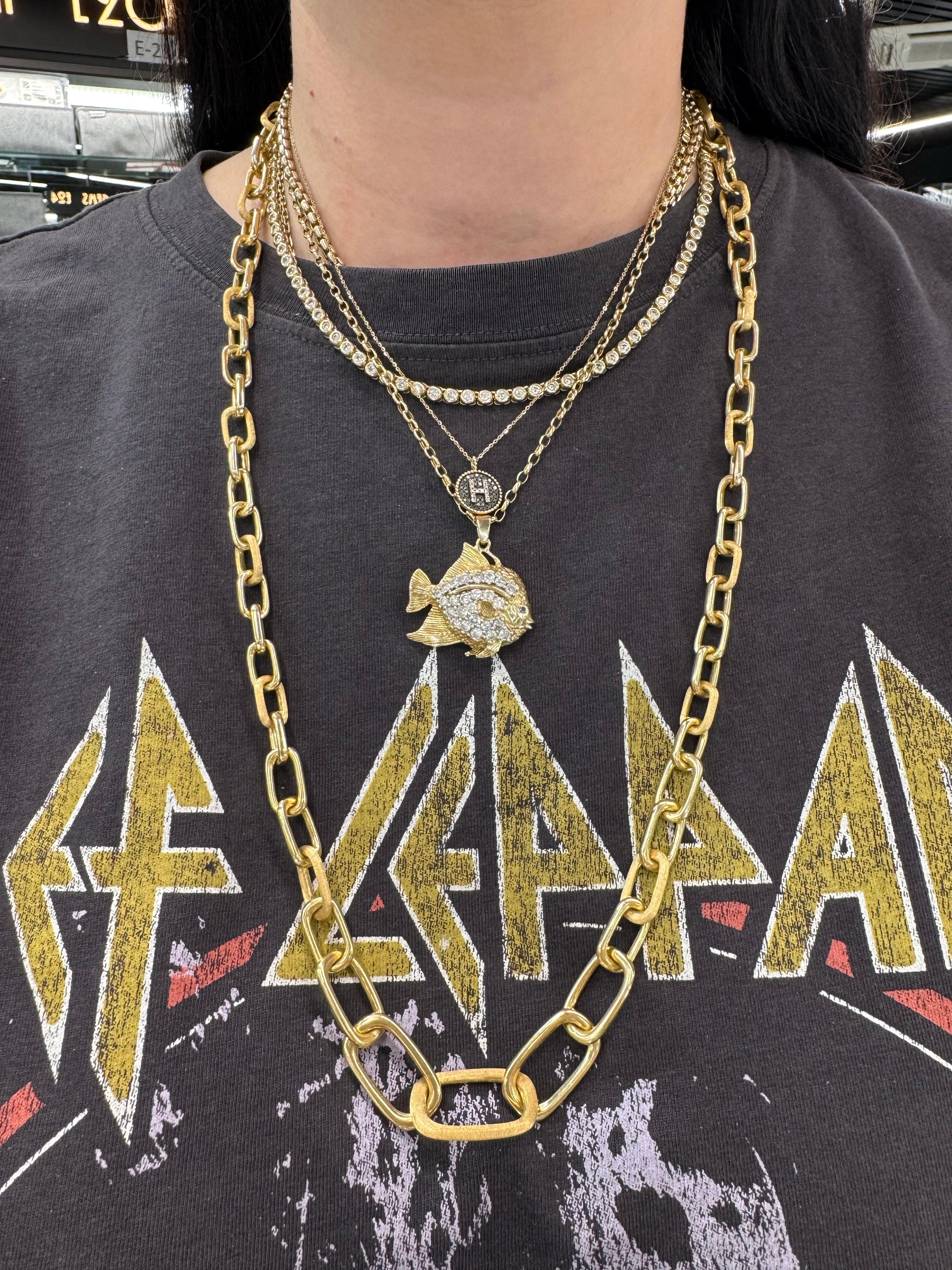 Marco Bicego Murano Brushed & Polished Link Necklace Bracelet 18K 67.8 Grams 36