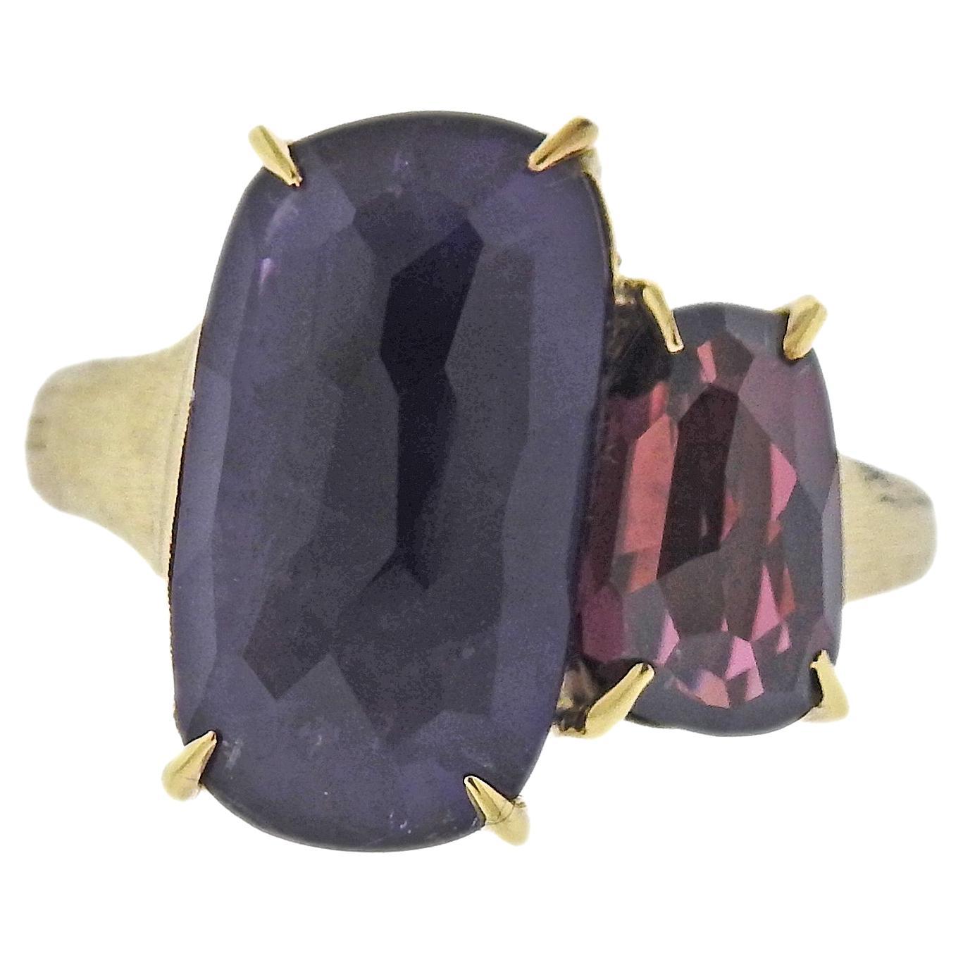Marco Bicego Murano Gold Amethyst Rhodolite Large Ring For Sale