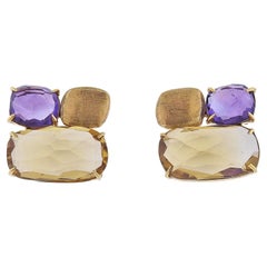 Marco Bicego Murano-Ohrstecker mit Citrin und Amethyst in Gold