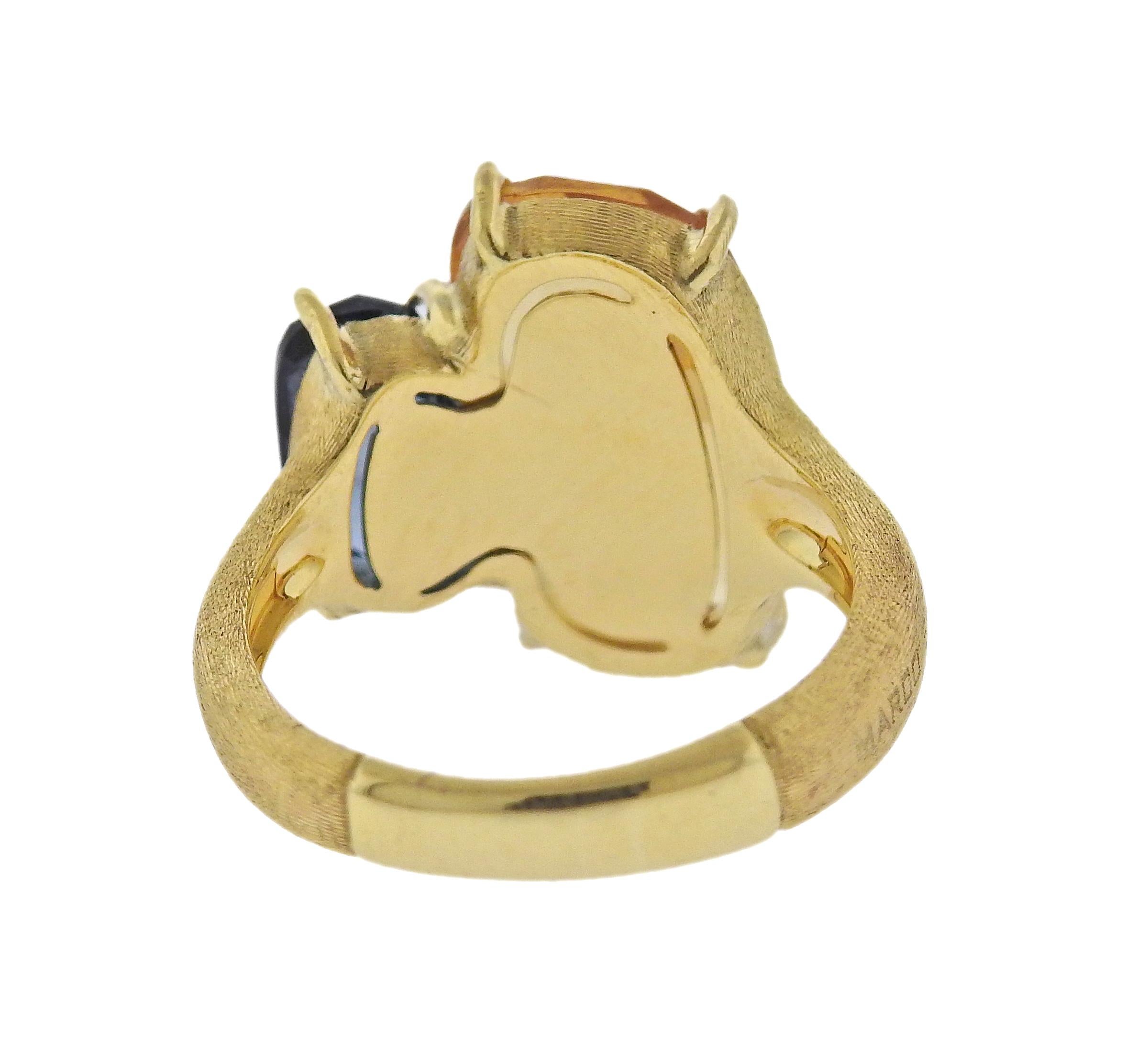 Mixed Cut Marco Bicego Murano Gold Citrine Blue Topaz Ring For Sale