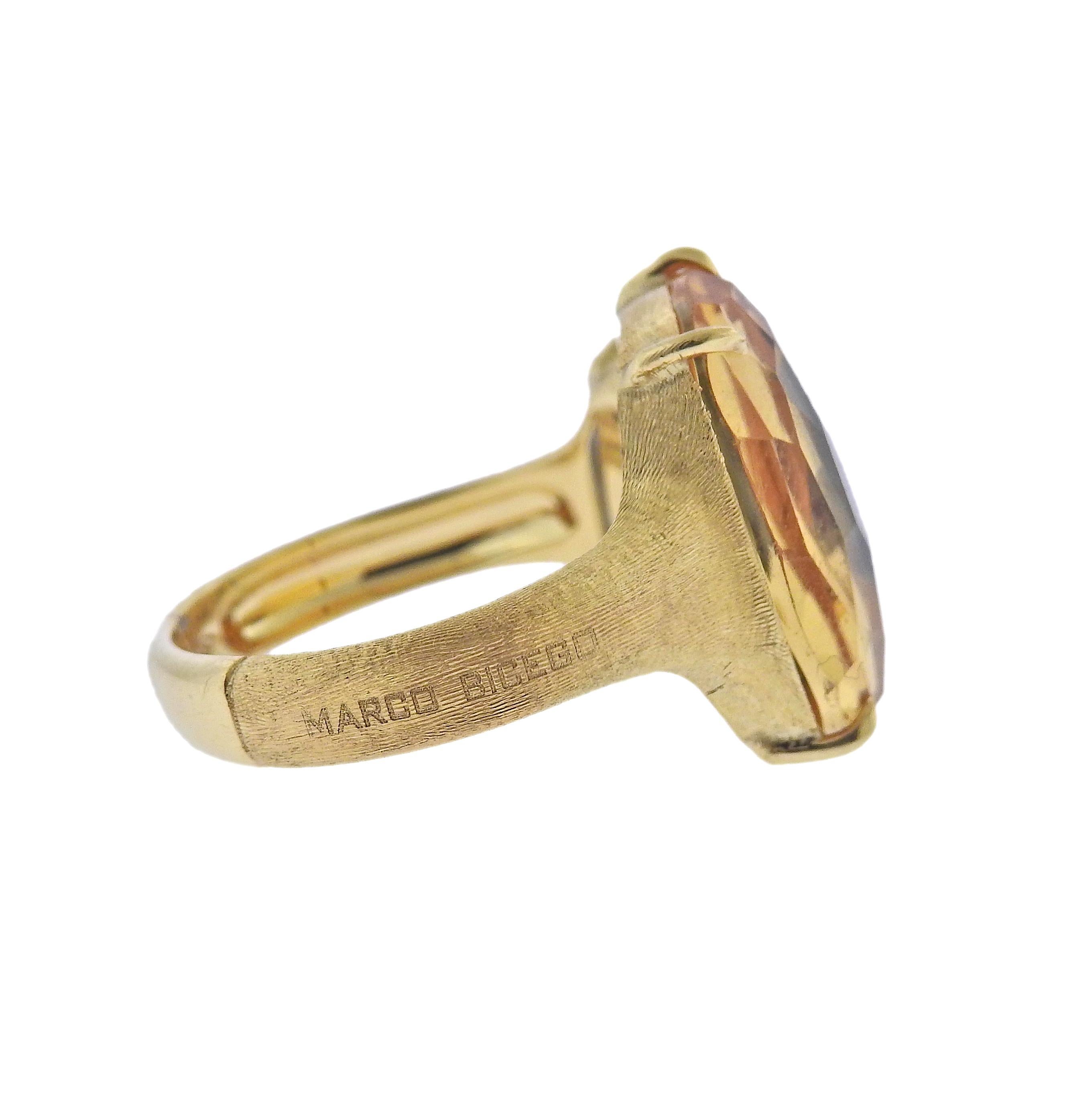 Marco Bicego Murano Gold Citrine Blue Topaz Ring In New Condition For Sale In Lambertville, NJ