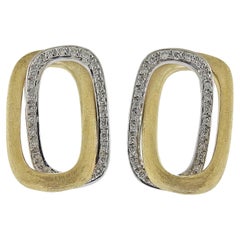 MarCo Bicego Murano Gold Diamond Link Stud Earrings