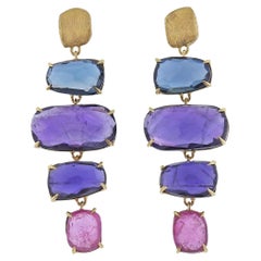 Marco Bicego Murano Gold Mixed Gemstone Drop Earrings