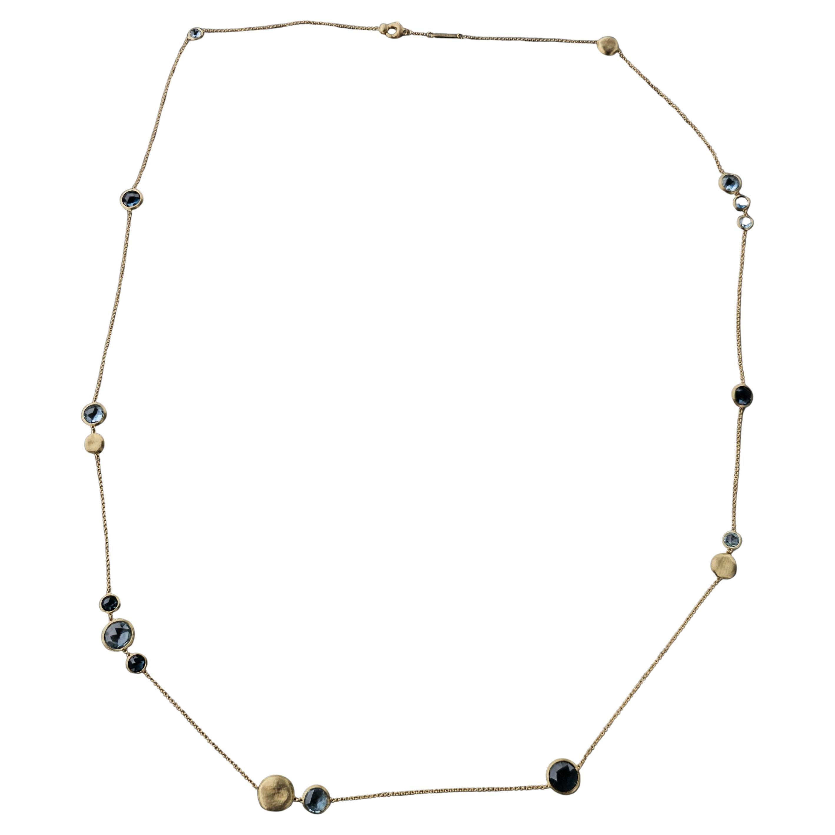 Marco Bicego Necklace Jaipur Color Long Mixed Topaz 36" 18k Yellow Gold 4750 For Sale