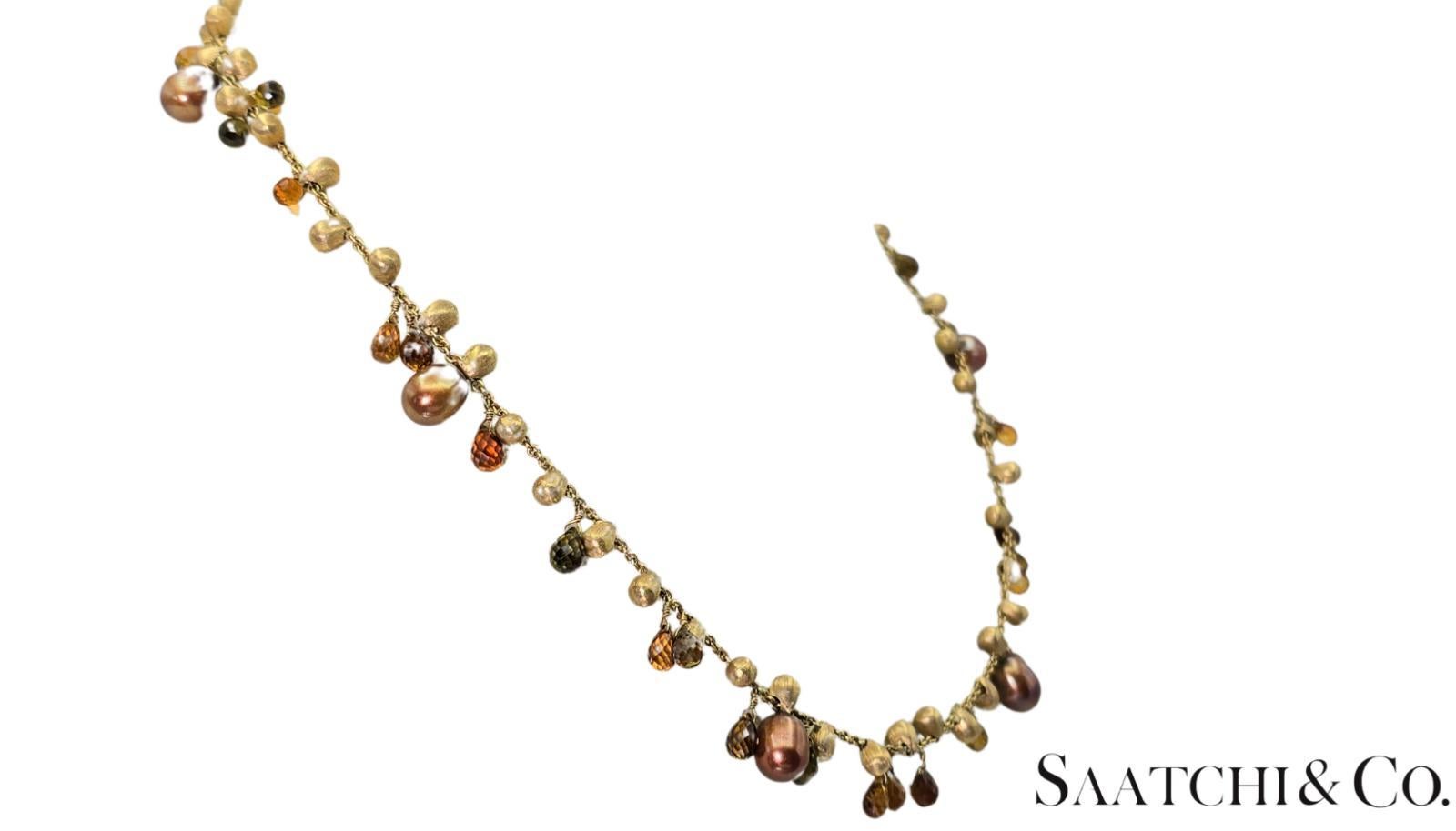 Contemporain MARCO BICEGO - Collier - Or jaune 18 carats : Perle et pierre naturelle multicolore en vente