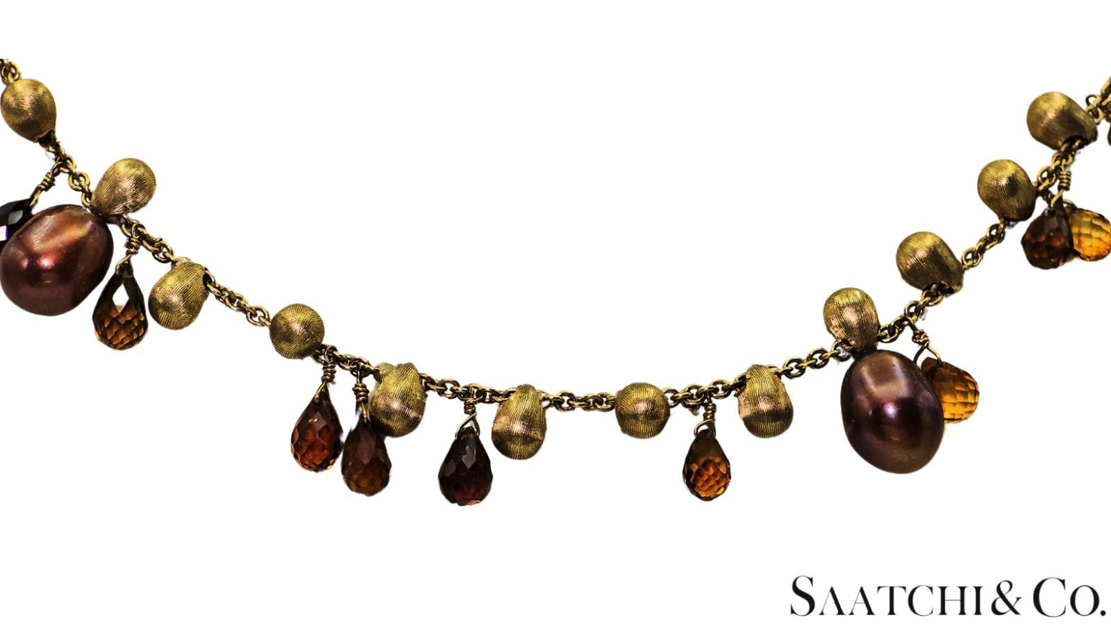 MARCO BICEGO - Collier - Or jaune 18 carats : Perle et pierre naturelle multicolore Unisexe en vente