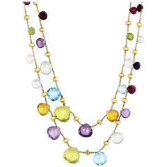 Marco Bicego Paradise 18 Carat Yellow Gold Mixed Stone Necklace