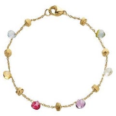 Marco Bicego Paradise 18 Karat Gelbgold Einreihiges Armband BB76 mit gemischten Edelsteinen