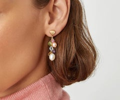 Marco Bicego Paradise Boucles d'oreilles en goutte en or jaune 18 carats et pierres mélangées OB1778MIX114