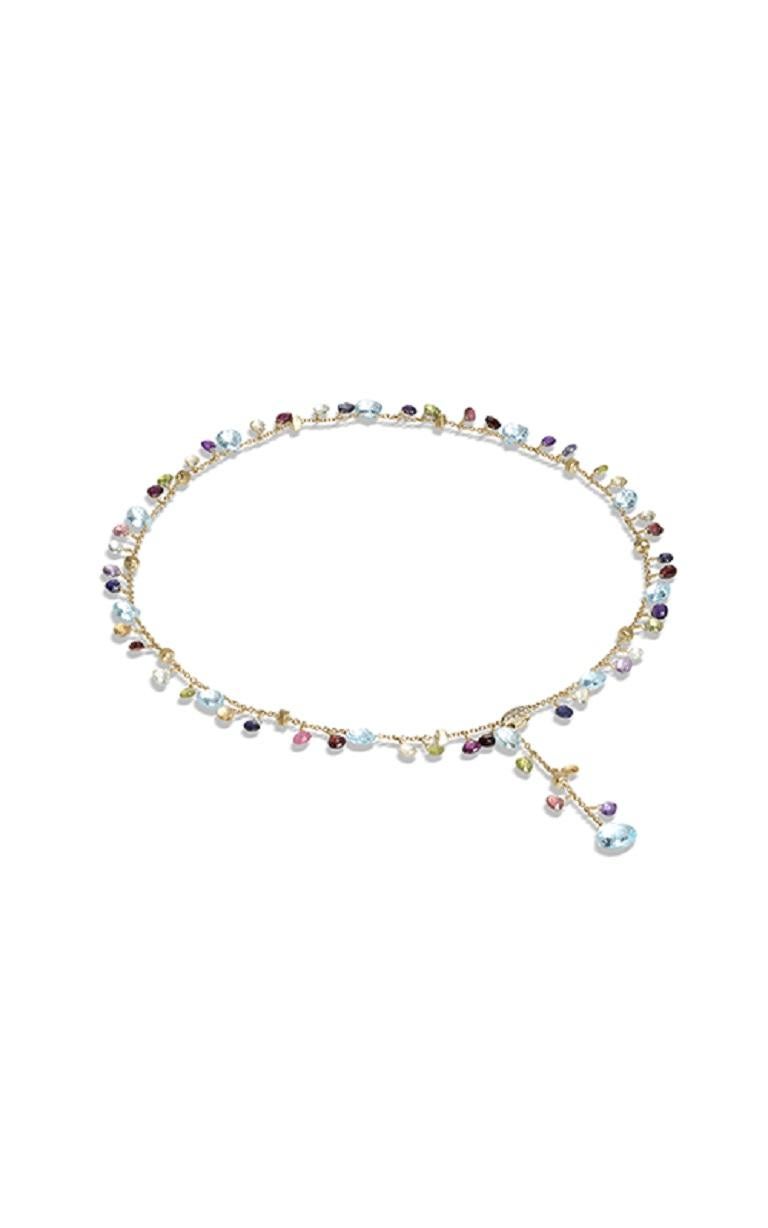Marco Bicego Paradise 18K Yellow Gold & Mixed Gemstones Necklace CB2586MIX01T In New Condition For Sale In Wilmington, DE