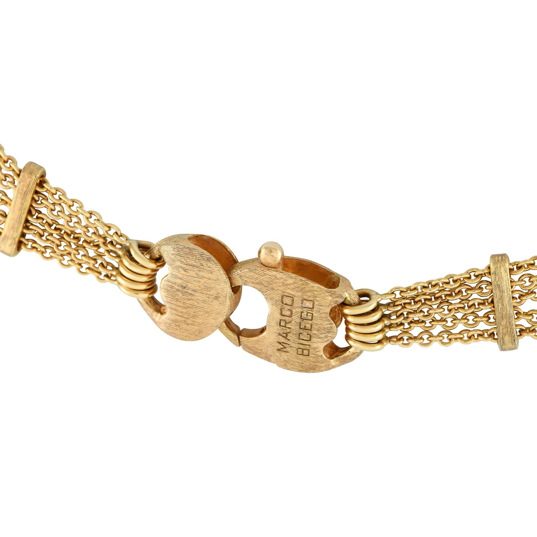 Marco Bicego Paradise Halskette aus 18 Karat Gelbgold mit mehrfarbigen Edelsteinen im Zustand „Hervorragend“ in Southampton, PA