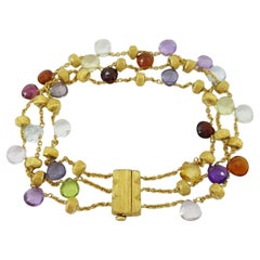 Marco Bicego Paradies 3 Strang Multi-Colored Edelstein Armband 18k Gelbgold