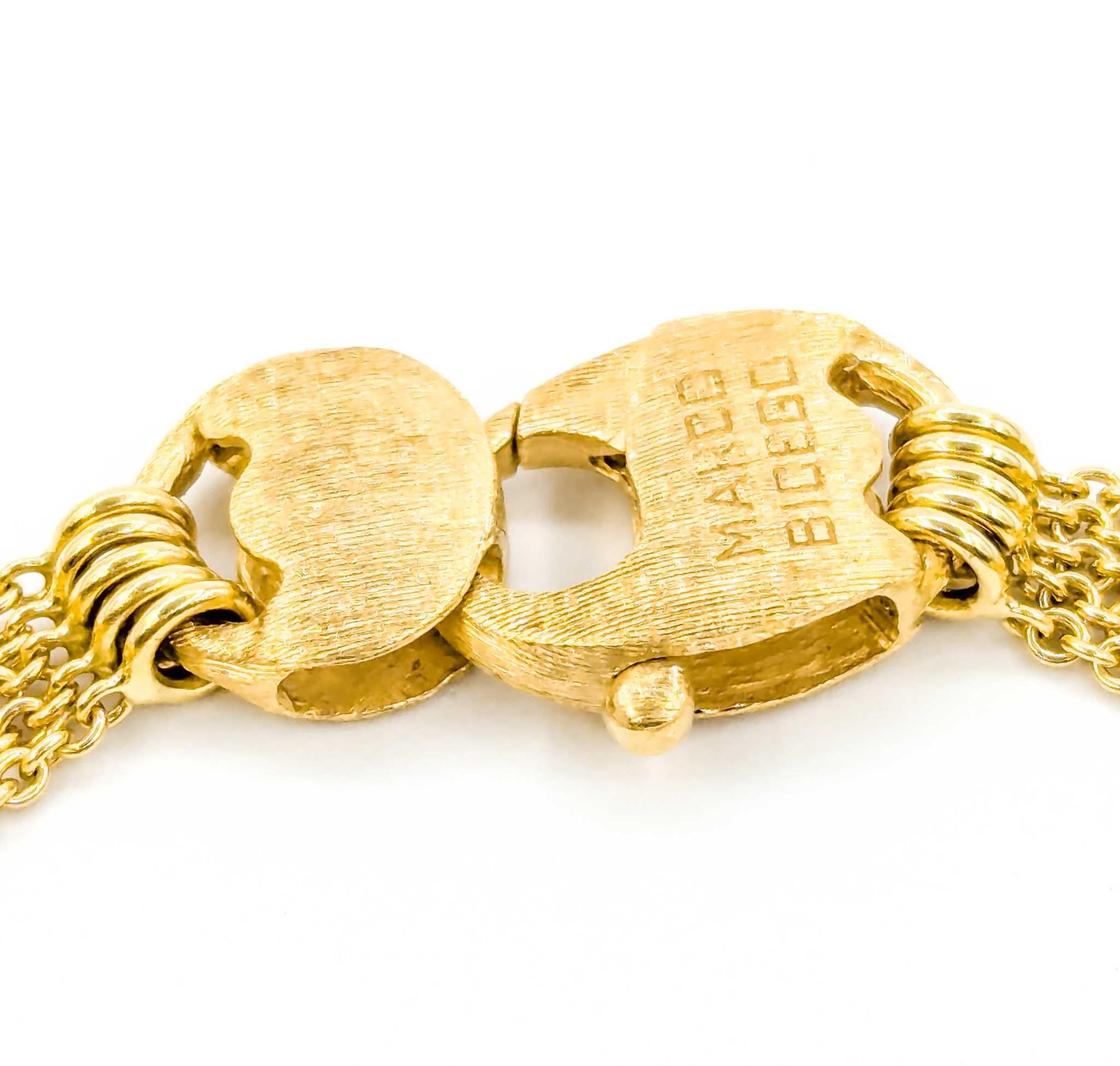 Marco Bicego Paradise 5 Row Gemstone Bracelet en or jaune 18k en vente 6