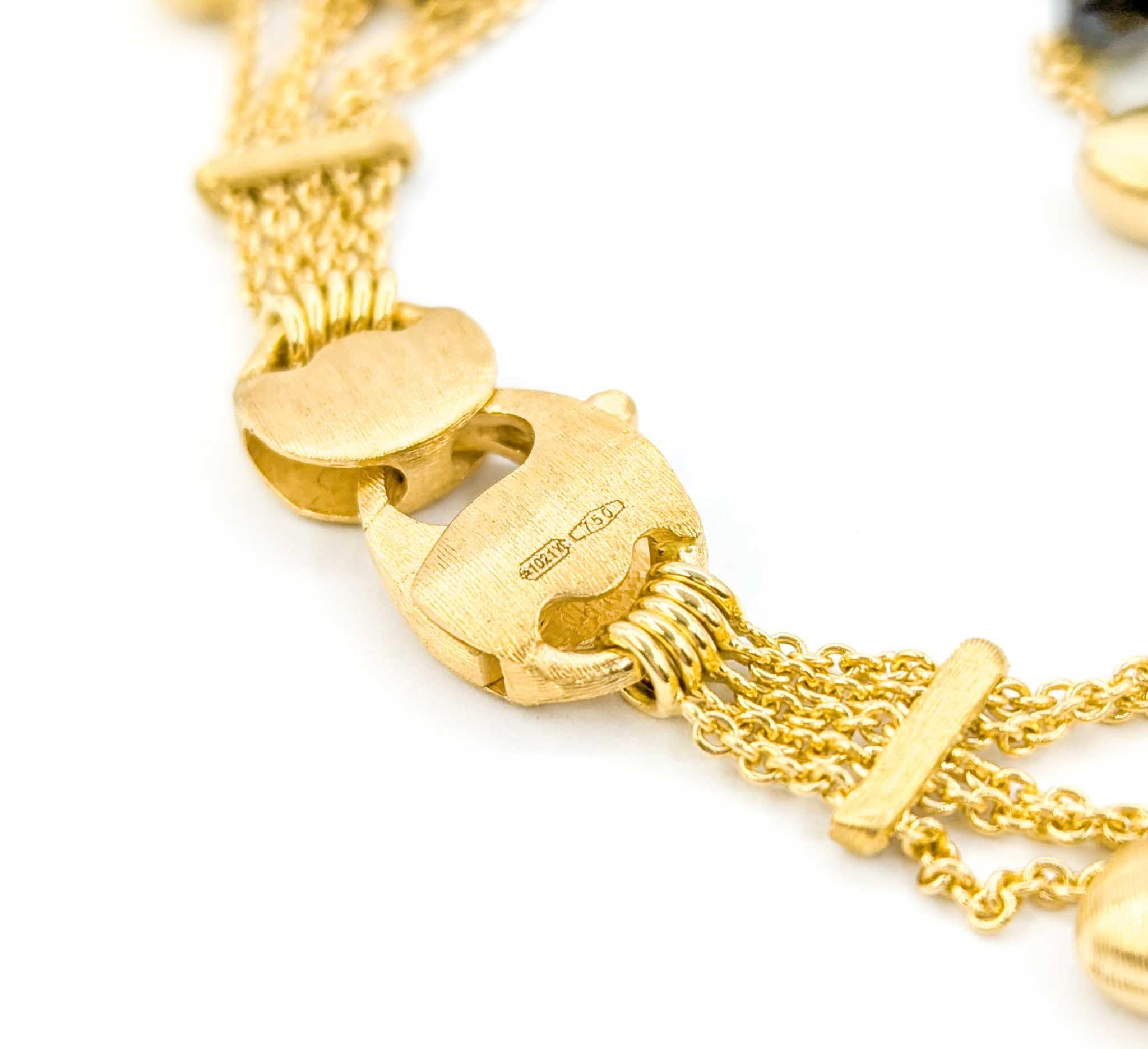 Marco Bicego Paradise 5 Row Gemstone Bracelet en or jaune 18k en vente 2