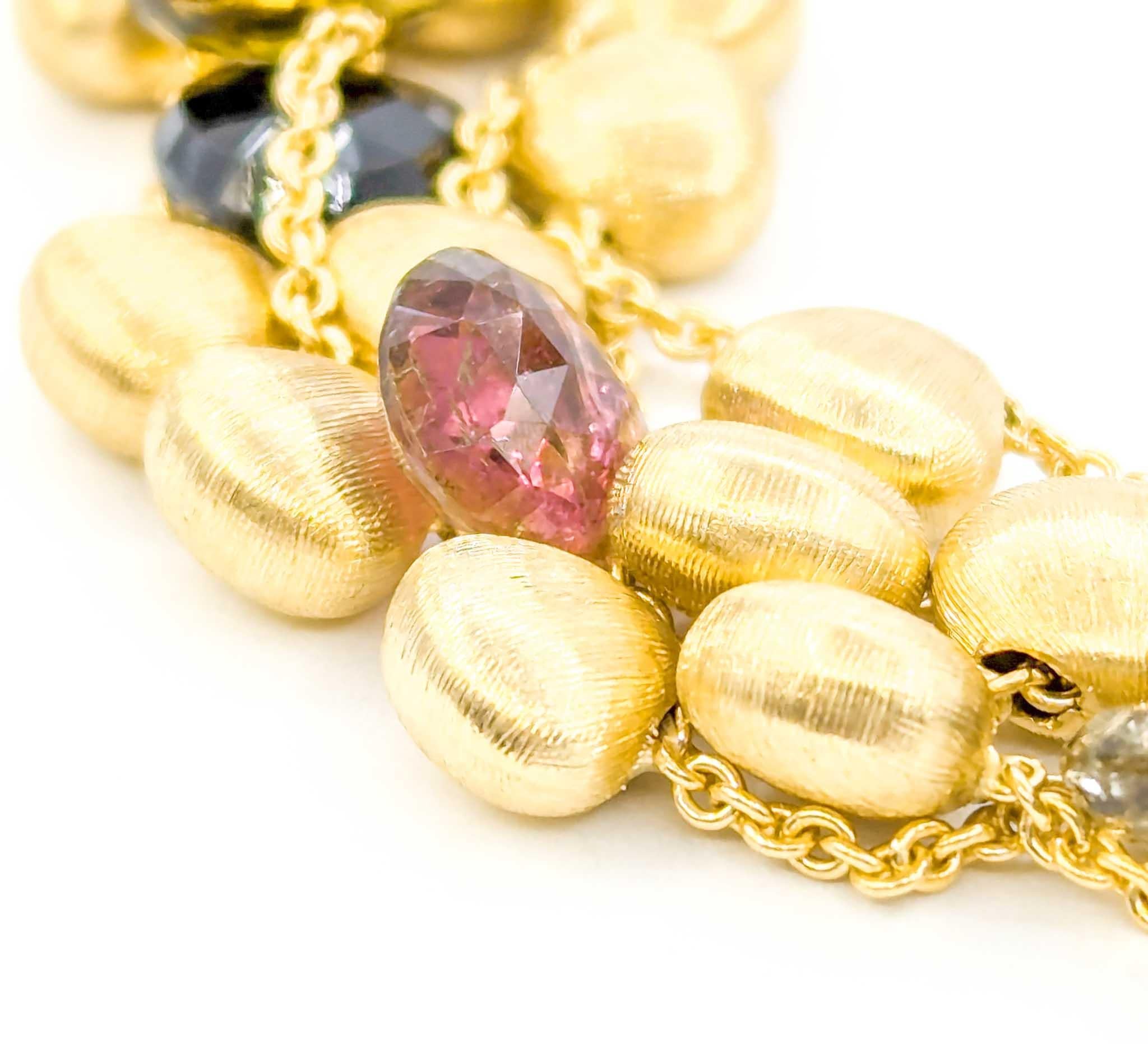 Marco Bicego Paradise 5 Row Gemstone Bracelet en or jaune 18k en vente 5