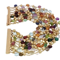 Marco Bicego Bracciale Paradise 18K con pietre preziose in oro giallo