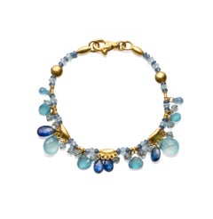 MarCo Bicego Paradise Bracelet with Sapphires and Aquamarines in 18ky Gold