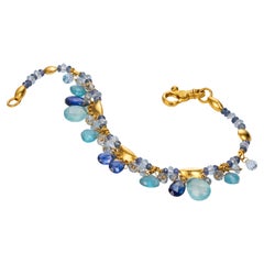 MarCo Bicego Paradise Bracelet with Sapphires and Aquamarines in 18ky Gold